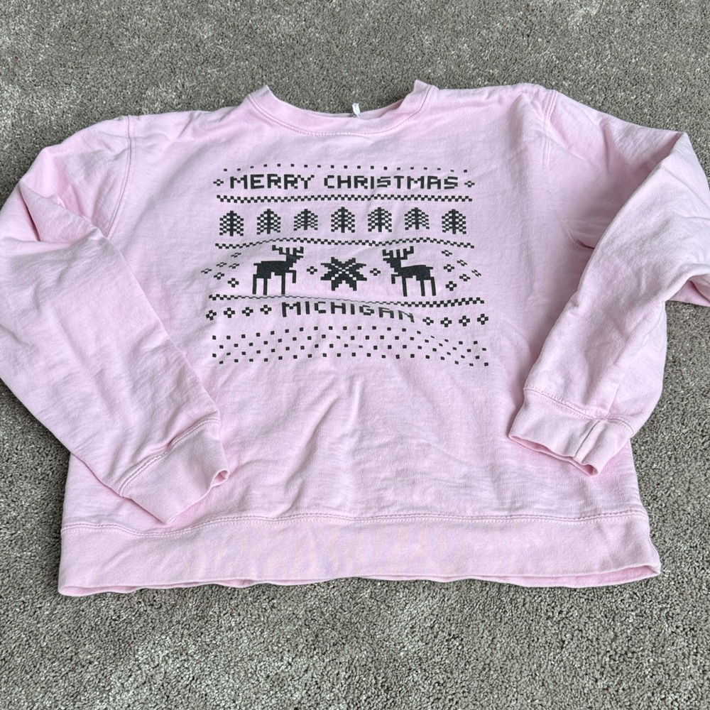 Festive Pink Holiday Sweatshirt
